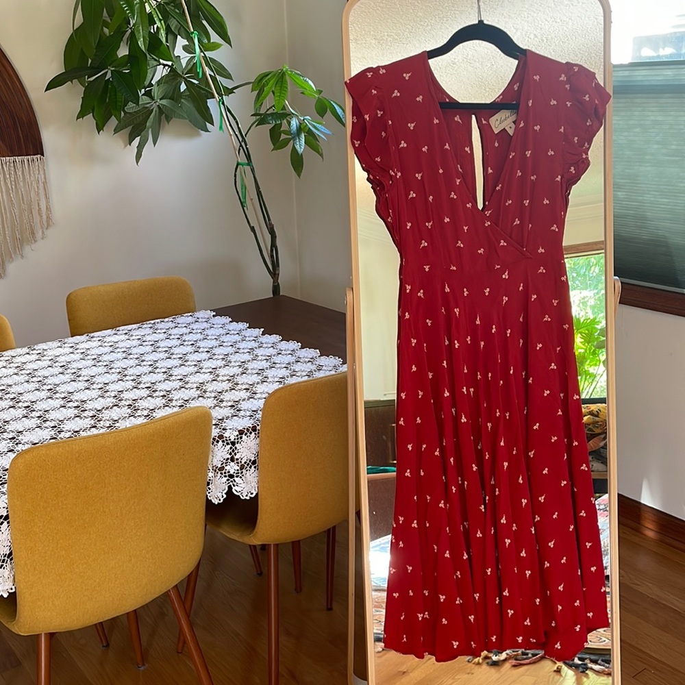 Cleobella Flutter Sleeve Midi Dress Size Small